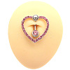 316L Surgical Stainless Steel Micro Pave Pale Violet Red Cubic Zirconia Curved Barbell Belly Rings WG1E0EA-16-1