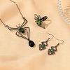 Spider Alloy Glass Dangle Earrings & Necklaces & Rings Sets WGD1EC4-04-3