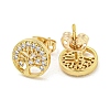 Brass Micro Pave Cubic Zirconia Stud Earrings EJEW-P261-37G-2