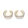 Brass Micro Pave Clear Cubic Zirconia Cuff Earrings X-EJEW-R114-026G-NF-1