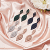4 Pairs 4 Colors Rhinestone Horse Eye Dangle Stud Earrings EJEW-AN0004-21-7