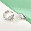 Brass Micro Pave Cubic Zirconia Hoop Earrings EJEW-S277-07P-A-1