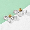 304 Stainless Steel Two Tone Stud Earrings EJEW-S265-09GP-1