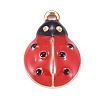 Light Gold Plated Zinc Alloy Enamel Pendants ENAM-WH0047-42D-1