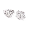 Non-Tarnish Anatomical Heart 304 Stainless Steel Stud Earrings for Women EJEW-Z017-07P-1