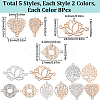 80Pcs 10 Styles Rack Plating Brass Filigree Connector Charms KKC-SC0001-04-2