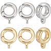 10Pcs 2 Colors Brass Spring Gate Rings KK-BBC0018-84-1