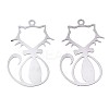 Tarnish Resistant 201 Stainless Steel Filigree Pendants X-STAS-S118-007P-1