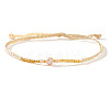 Bohemian Style Imitation Pearl & Glass Seed Bead Braided Bracelets XS0693-8-1