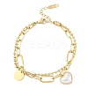 Ion Plating(IP) 304 Stainless Steel Double Layered Bracelets for Women BJEW-K254-16G-1