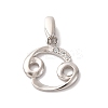 925 Sterling Silver Micro Pave Clear Cubic Zirconia Pendants STER-H117-01P-04-1