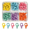 60Pcs 6 Colors Spray Painted Eco-Friendly Alloy Lobster Claw Clasps FIND-YW0001-40-NR-1