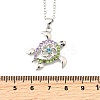 Summer Beach Alloy Colorful Rhinestone Sea Turtle Pendant Necklaces for Women LS-NJEW-C089-01P-2