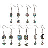 Star Natural Abalone Paua Shell Dangle Earrings EJEW-JE06884-3