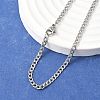 Non-Tarnish 304 Stainless Steel Curb Chain Necklace Making X-STAS-A028-N108P-1
