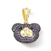 Brass Micro Pave Cubic Zirconia Pendants KK-P224-09EB-03-1