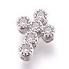 Brass Micro Pave Cubic Zirconia Beads ZIRC-E152-07P-RS-1