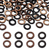 200Pcs 2 Colors Dyed Wood Jewelry Findings Coconut Linking Rings COCO-CD0001-01-2