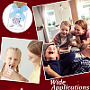 2Pcs Column Transparent Glass Baby Boy Teeth Empty Cork Bottles with Bowknot and Plastic Tooth Picture Stickers AJEW-NB00016-5