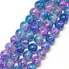 Baking Paint Glass Beads Strands DGLA-Q023-8mm-DB72-1
