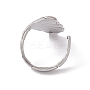304 Stainless Steel Shell Shape Cuff Ring for Women LS-RJEW-C045-25P-3