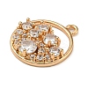 Brass Micro Pave Clear Cubic Zirconia Pendants ZIRC-U003-01G-01-2