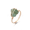 Natural Gemstone Braided Bead Chips Finger Rings RJEW-TA00216-01-4
