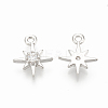 Brass Cubic Zirconia Charms X-ZIRC-Q002-143P-2