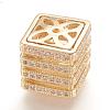 Brass Micro Pave Cubic Zirconia Beads ZIRC-F062-25G-1