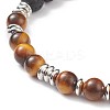 Natural Tiger Eye & Lava Rock Braided Bead Bracelet BJEW-TA00188-01-2