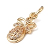 Brass Micro Pave Cubic Zirconia Charms KK-C133-03G-G-2
