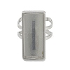 304 Stainless Steel Cuff Ring Components X-STAS-U059-02P-2