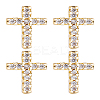 2 Pairs Brass Micro Pave Clear Cubic Zirconia Stud Earrings for Women EJEW-LP0001-57G-1