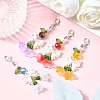 4Pcs Glass & ABS Imitation Pearl Pendant Decoration X1-HJEW-TA00352-1