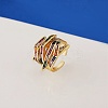 Hug Hand Fingers Cubic Zirconia Cuff Ring X1-RJEW-T016-35G-01-2