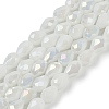 Opaque Solid Color Electroplate Glass Beads Strands LS-EGLA-N013-P4mm-B02-1