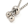 Non-Tarnish Adjustable 304 Stainless Steel Box Chain Slider Bracelet Making MAK-L038-001P-01-3