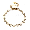 304 Stainless Steel Heart Link Bracelets for Women BJEW-C076-02A-03-1