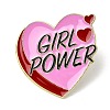 Word Girl Power Alloy Enamel Pins for Clothes for Women LS-JEWB-F043-01B-1