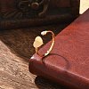 304 Stainless Steel Rhinestone Open Cuff Ring for Women LS-RJEW-F169-01G-06-1