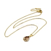 Brass Glass Pendants Necklaces NJEW-K269-09G-2