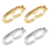 4Pcs 2 Colors Brass Micro Pave Clear Cubic Zirconia Peanut Twister Clasps KK-HS0001-22-1
