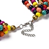 Handmade Wood Beads Multi-Layer Necklaces & Boho Dangle Earrings Set SJEW-A001-01A-4
