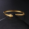 304 Stainless Steel Snake Cuff Bangle BJEW-F456-01G-5