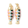 Brass Enamel Pendants KK-C143-44B-G03-1