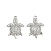 Brass Micro Pave Clear Cubic Zirconia Pendants KK-G535-02C-P-1