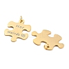 PVD Vacuum Plating 304 Stainless Steel Split Big Pendants STAS-B048-02G-3