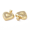 Brass Cubic Zirconia Pendants KK-G453-02G-02-3
