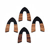 Opaque Resin & Walnut Wood Pendants RESI-N025-029-B01-2
