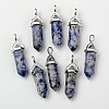 Natural Blue Spot Jasper Double Terminated Pointed Pendants G-F295-04C-3